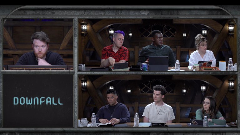 Brennan Lee Mulligan, Talesin Jaffe, Abubakar Salim, Ashley Johnson, Noshir Dalal, Nick Marini, and Laura Bailey play Dungeons & Dragons in Critical Role: Downfall